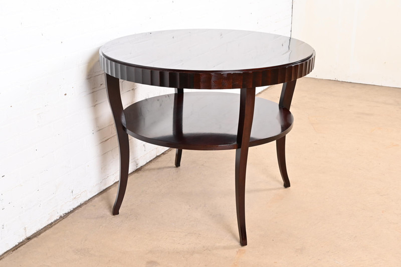 Barbara Barry for Baker Furniture Dark Mahogany Two-Tier Center Table gallery
