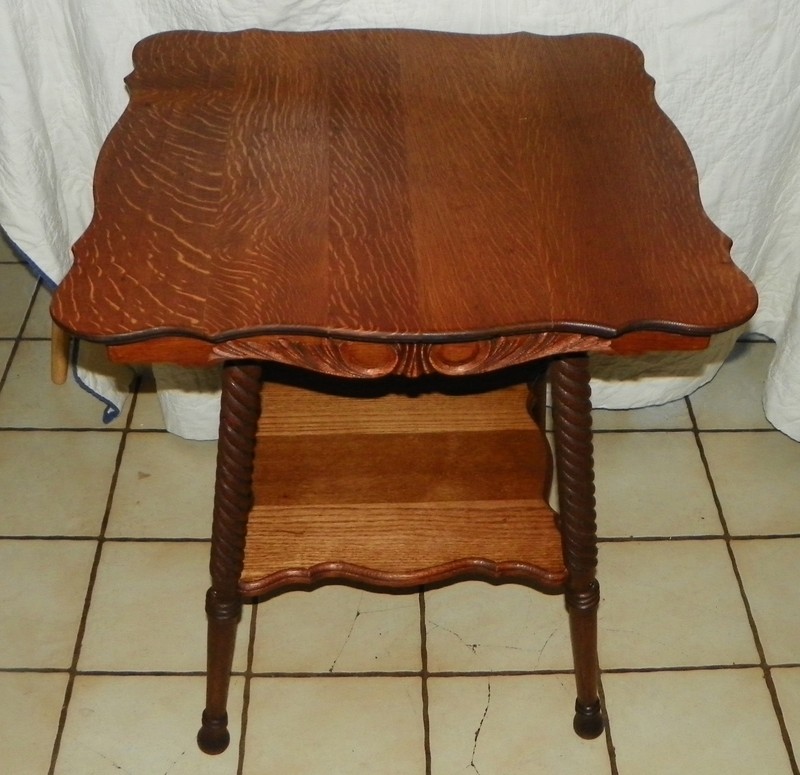 Quartersawn Oak Carved Center Table / Parlor Table (PRT17) gallery