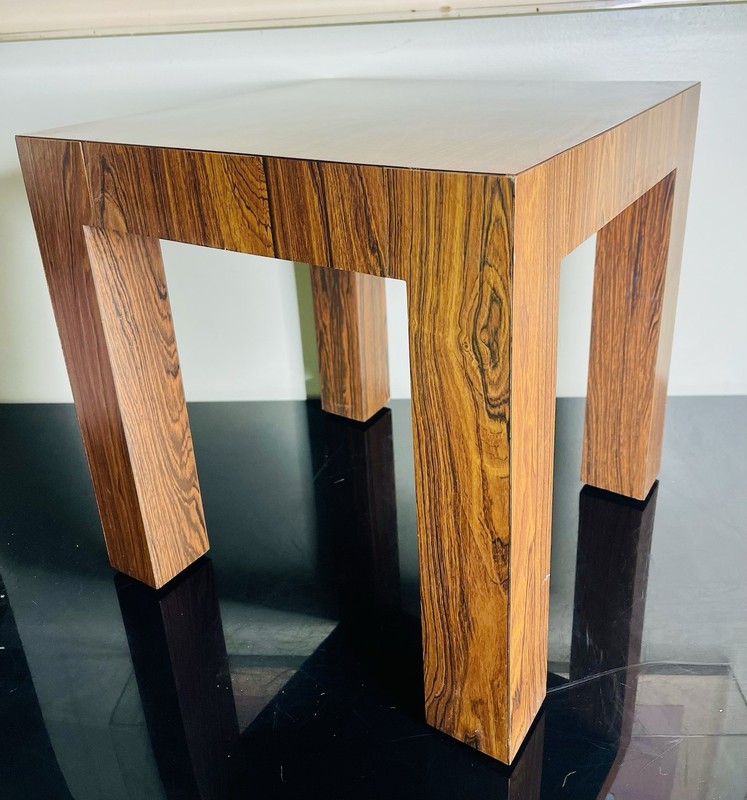 Vintage Scherer Side Table Mid Century Modern MCM Rosewood Veneer Brutalist