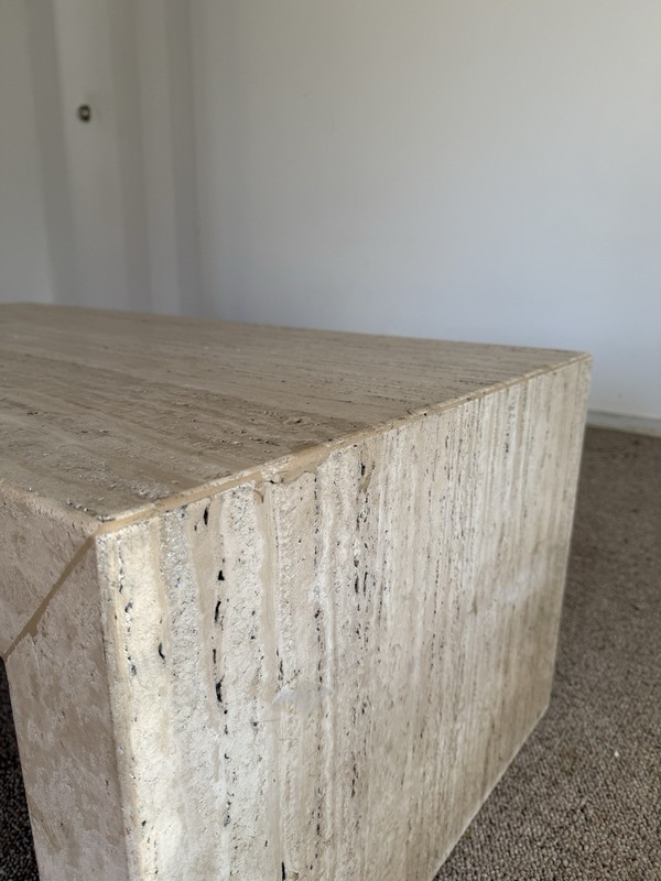 Waterfall Travertine Coffee Table by Michael Taylor, u.s.a. Circa 1980’s gallery