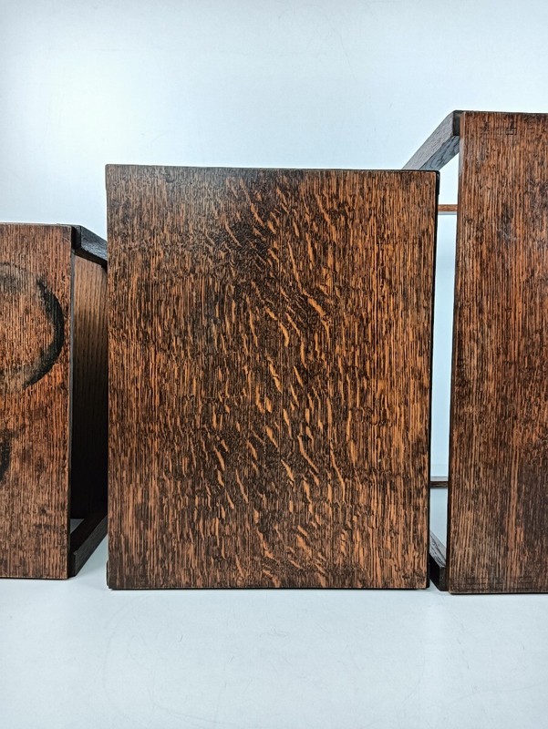 Art Deco antique Nesting stacking side tables design very rare with boards set o gallery