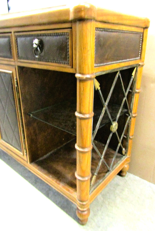 Ferguson Copeland Campaign Style Faux Bamboo, Leather, Iron and Copper Top Bar gallery