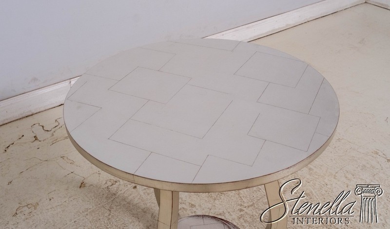 69762: JOHN RICHARD Silver Leaf Round Lamp Table gallery