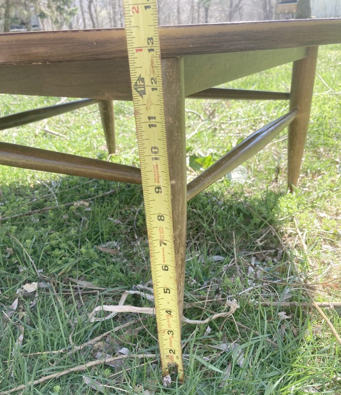 Vintage MCM Coffee Table Lane Mid Century Modern Walnut Cigar Legs Retro Decor gallery