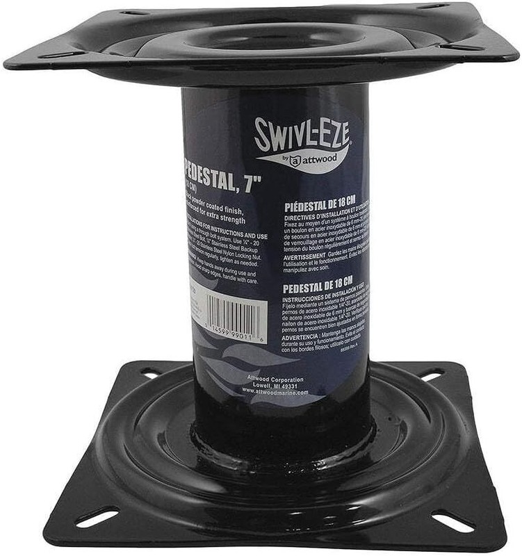 Economy 7-Inch Fixed Height Boat Seat Pedestal - Reinforced Stability gallery