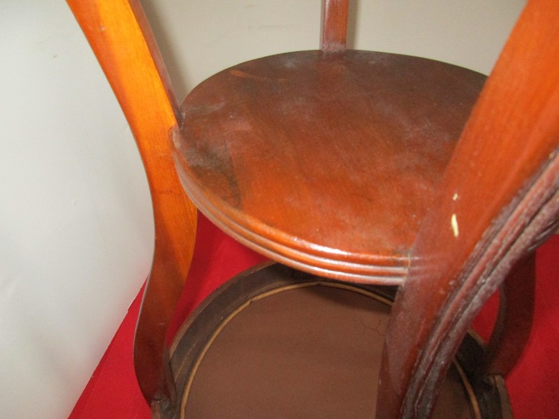 Mid Century Round Solid Wood / Glass End Table / Side Table gallery