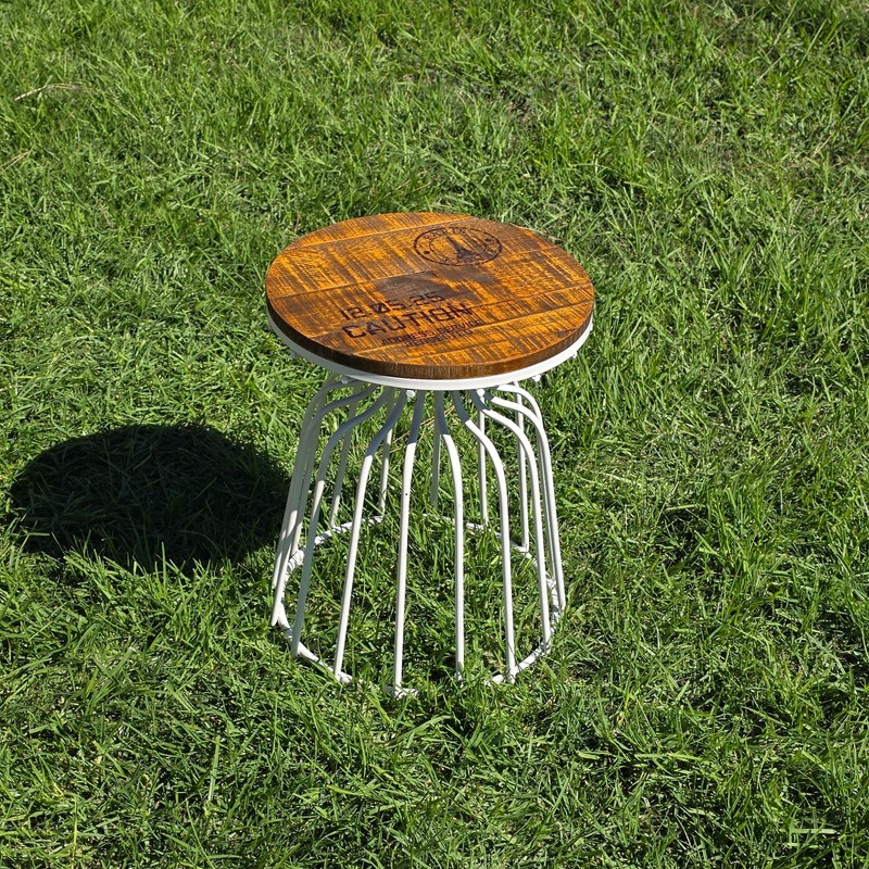 Urban Outfitters Paris Wire Base Side Table – Rustic Wood Top Discontinued