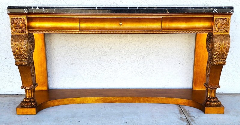 Console Table Marble & Giltwood Italian by HENREDON gallery
