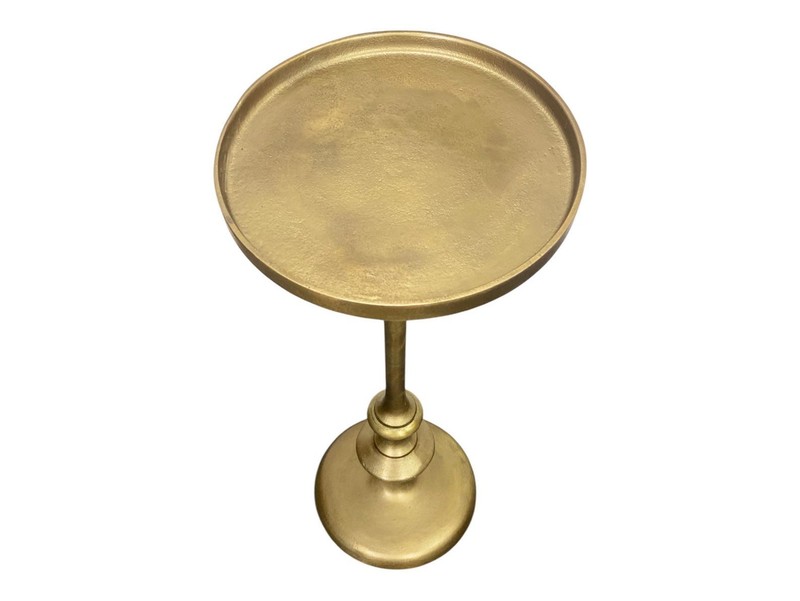 Vintage-Inspired Round Side Table Handmade with Aluminium and Antique Brass gallery