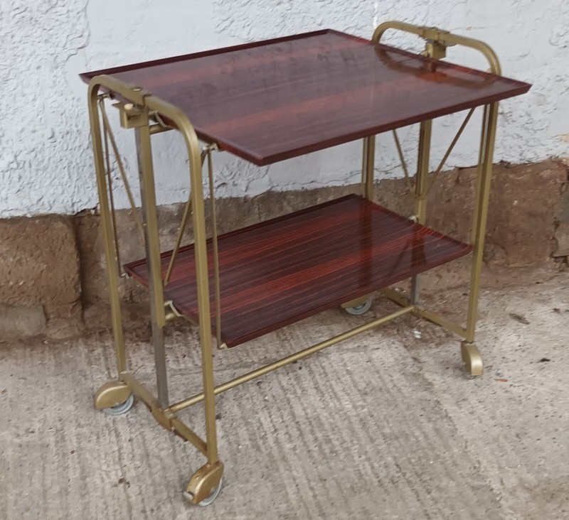 Dinett Serving Cart Tea Table Side Table Variety Bremshey Mahogany 70s gallery