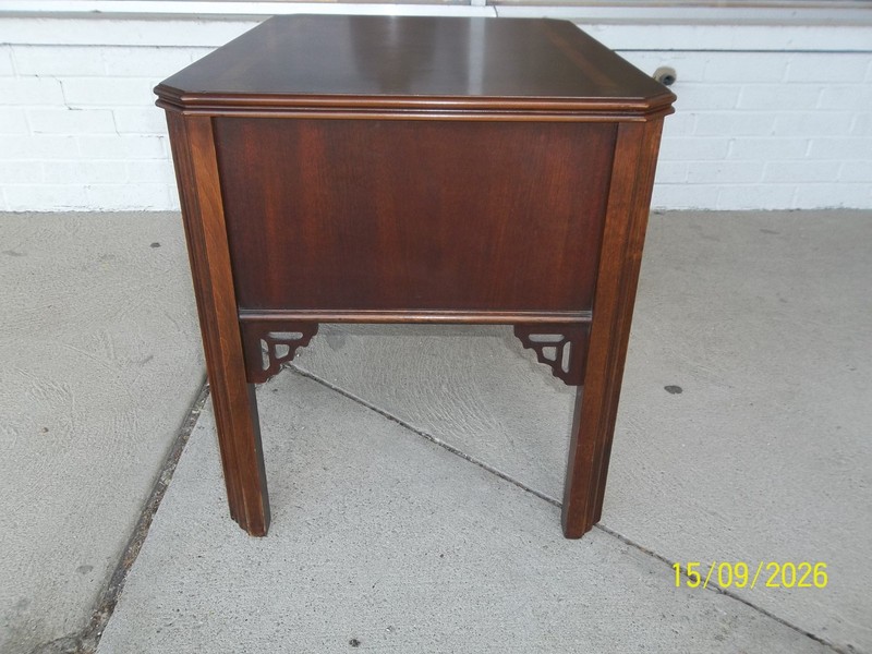 HTF Lane Altavista Inlaid Mahogany Chippendale Single Drawer Side/ End Table gallery