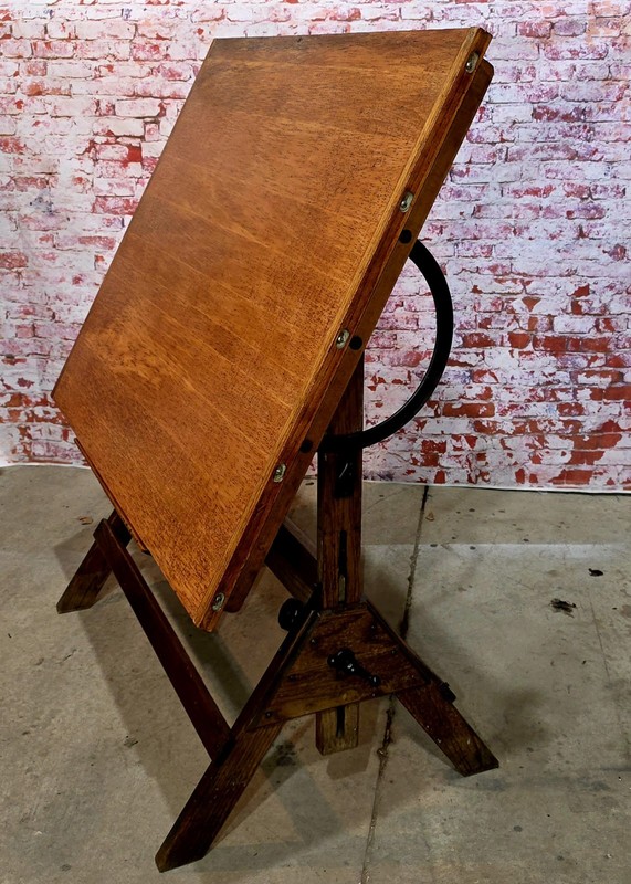 Vintage Hamilton Iron Drafting Table Industrial Mid Century 1950's Art Desk gallery