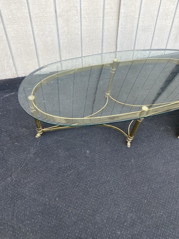 66465 QUALITY Brass and Glass Coffee Table Stand gallery
