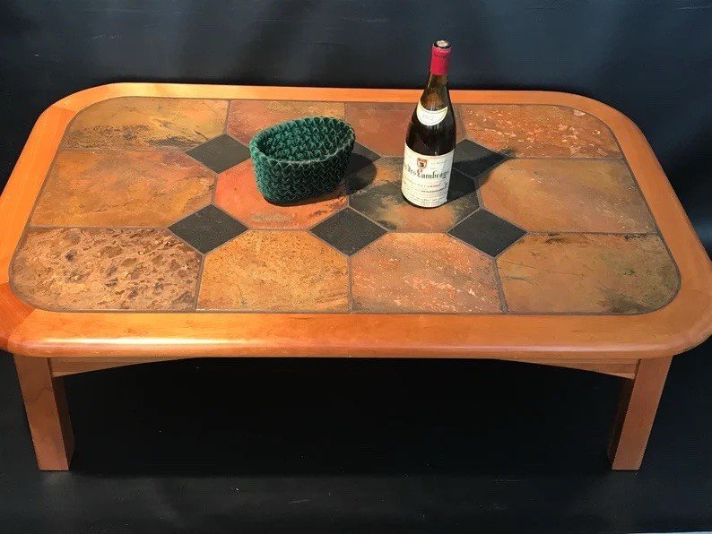 Mid Century Modern Design Slate Metamorphic Rock Coffee Table gallery