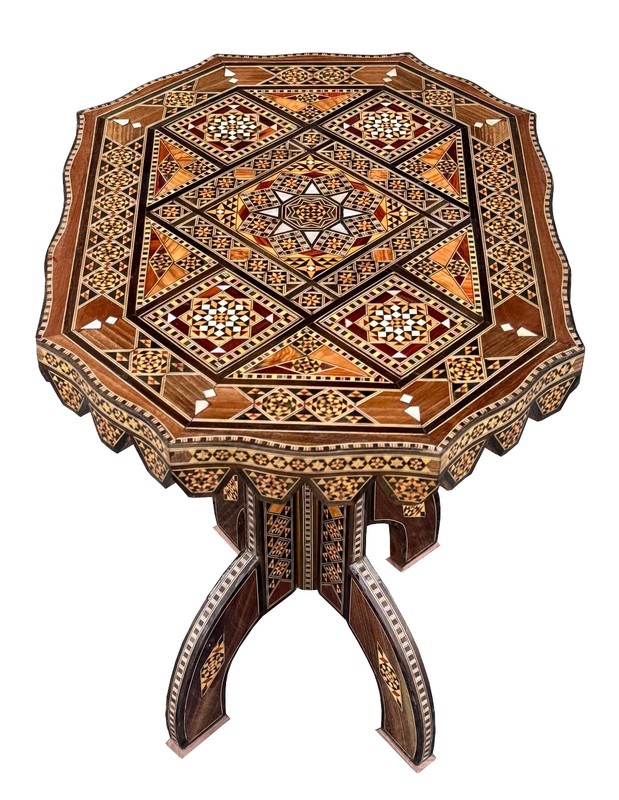 antique marquetry middle eastern table table gallery