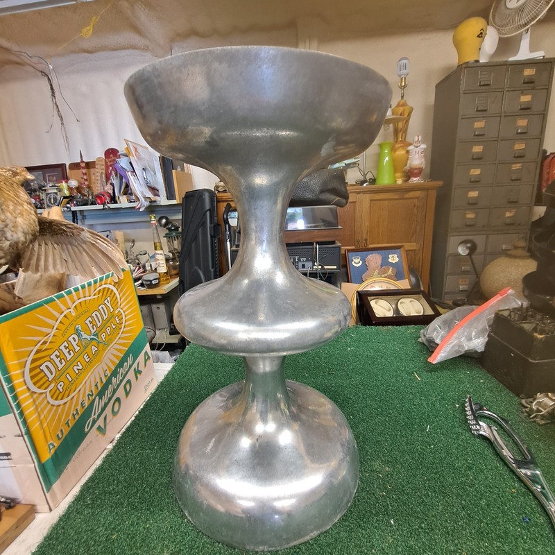 Mid Century Modern Aluminum Abstract Table Stand Stool Base 19″ x 11″