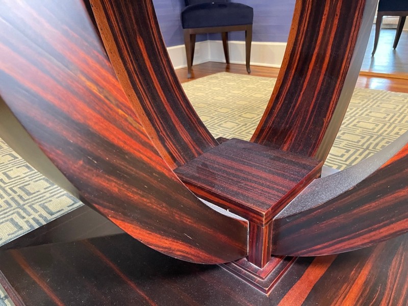 Vintage Art Deco Macassar Ebony Round Dining Table gallery