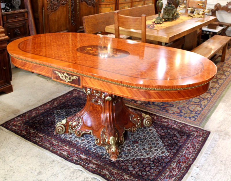 Italian Antique Princes Katia Style Inlaid Rosewood Dining Table gallery