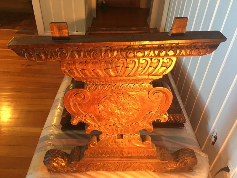 Exquisite Rare Carved Wood Desk or Table