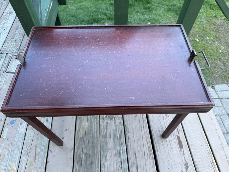 Ferguson Brothers Vintage Folding Butler Tea Table Metal Handles Hoboken NJ 7708 gallery
