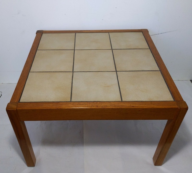 Vintage Gangso Mobler Denmark Mid Century Danish Modern Tile Top Teak Wood Table
