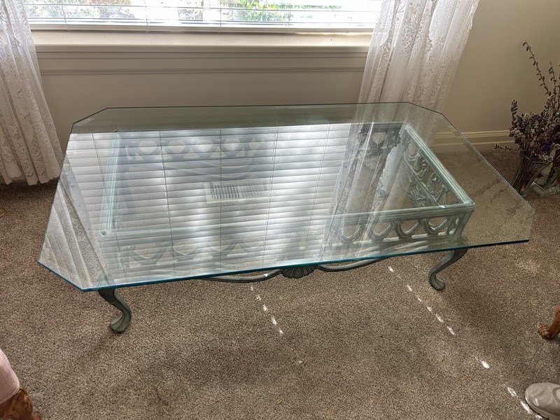 Wrought Iron Beveled Glass Too Coffee Table