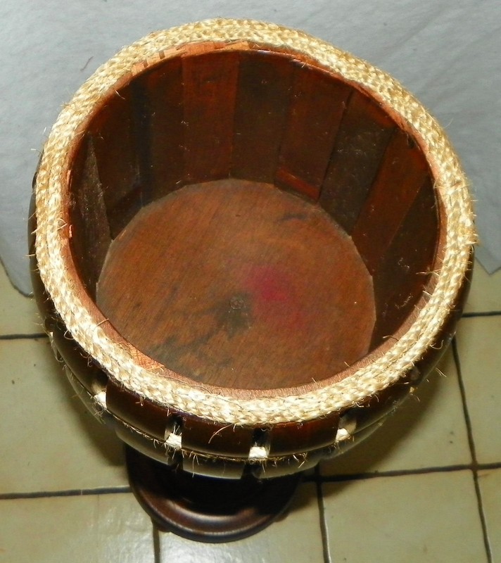 Pine Barrel Plant Stand with Rope Accent (PS119) gallery