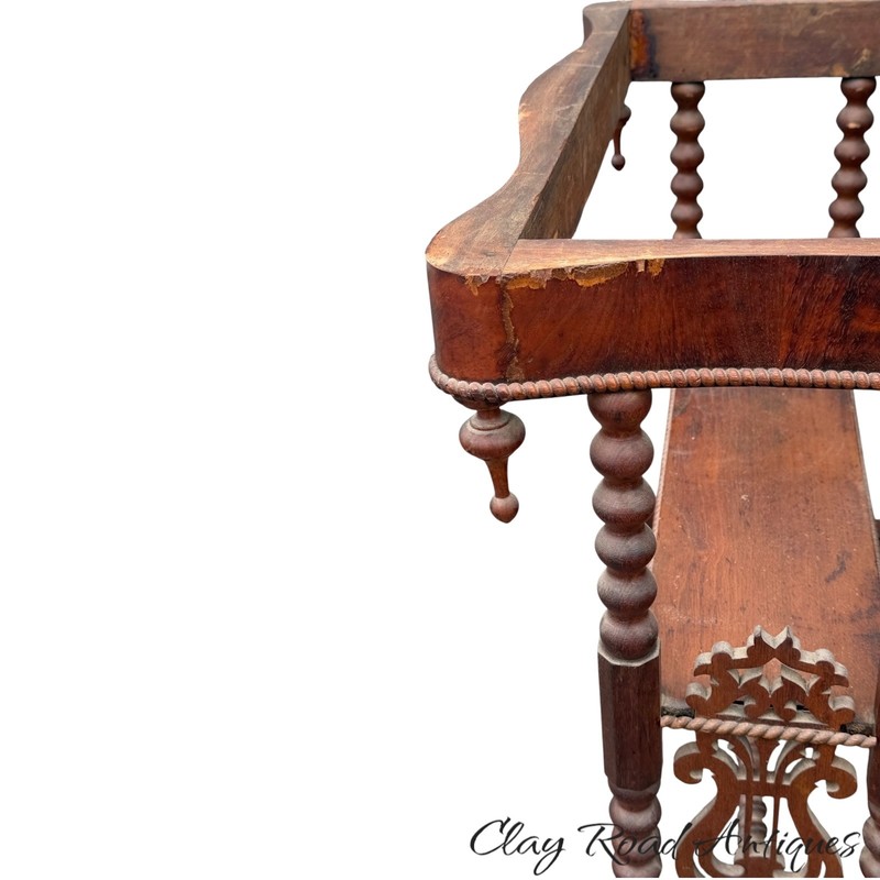 antique victorian gothic revival marble top table mahogany spool turned stand gallery