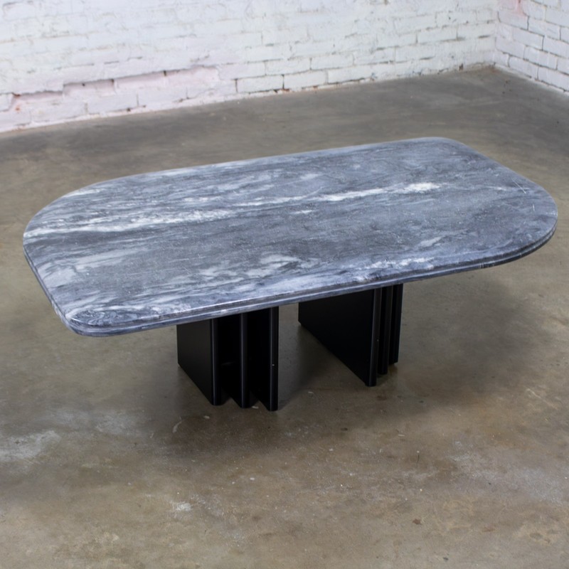 Scandinavian Post Modern Coffee Table Marble Top Bendixen Designs Made Denmark gallery