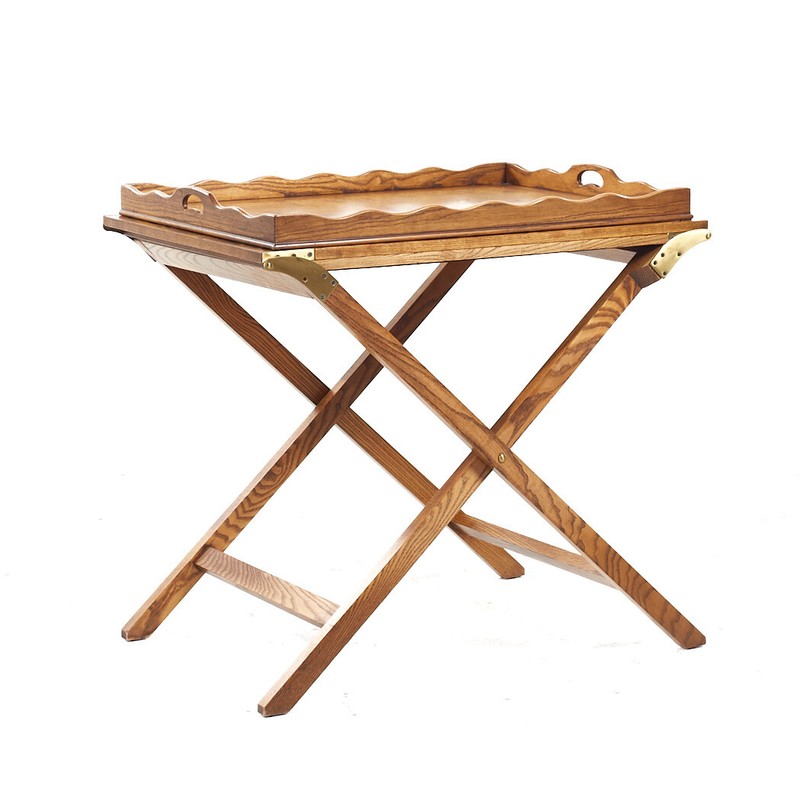Baker Party Butler Table with Removable Tray and Butterfly Top Serving Table