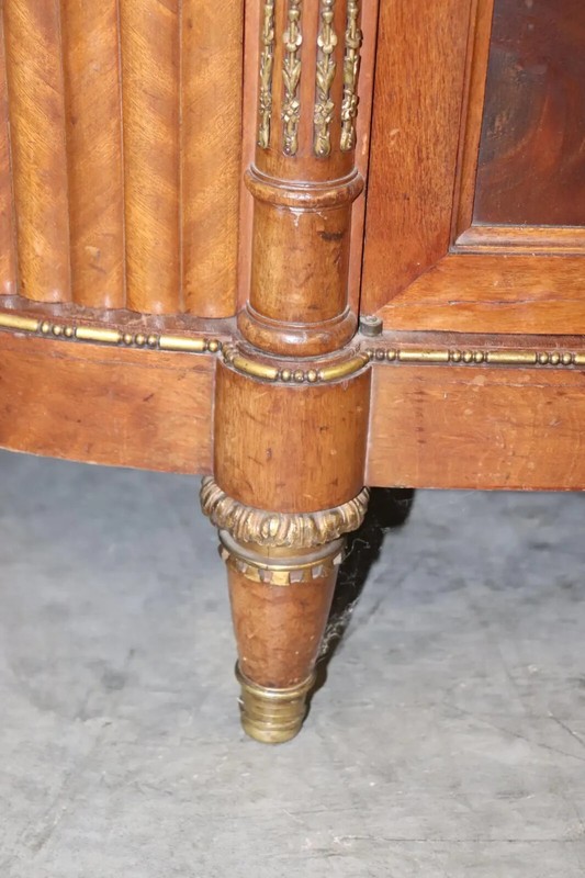 Fine French Breche D' Alep Marble Top Faux Tambor Doors Directoire Sideboard gallery