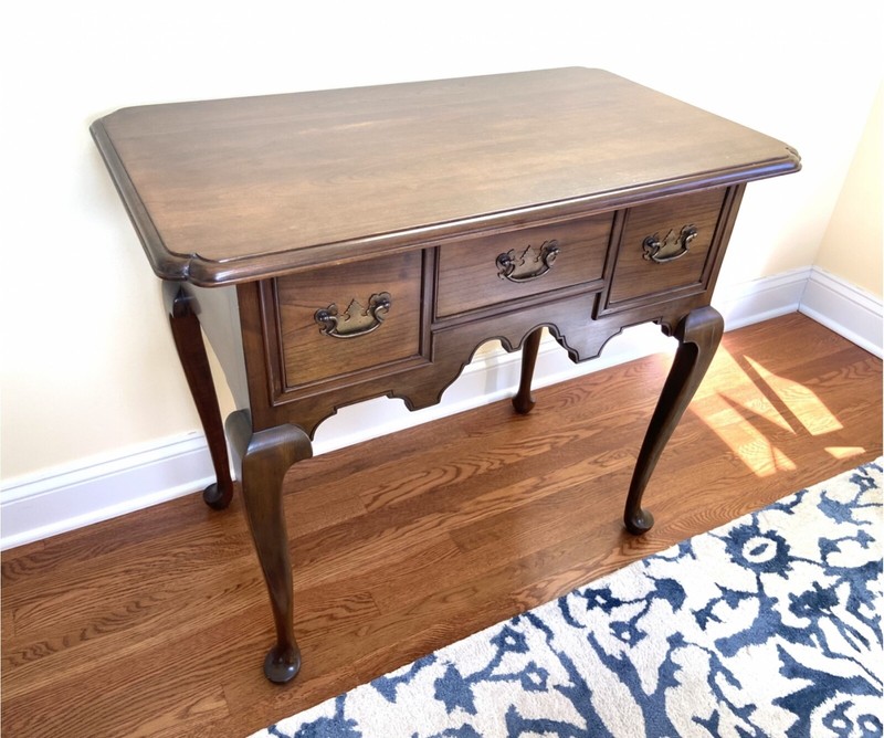 Vintage Stickley Queen Anne Solid Cherry Lowboy Console Table gallery
