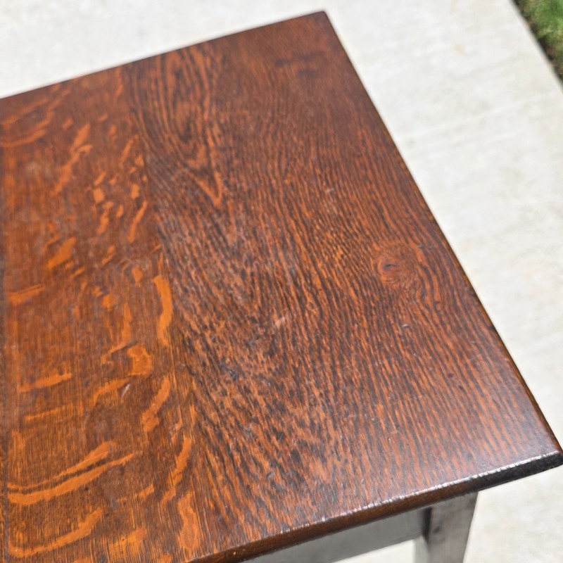 Antique Late Victorian Sewing Box Table 1890s English Tiger Oak Work Box Storage gallery