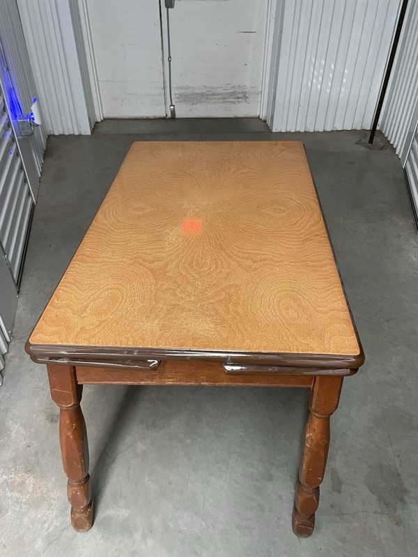 Vintage Tin Top Wood Base Expandable Kitchen Table Top