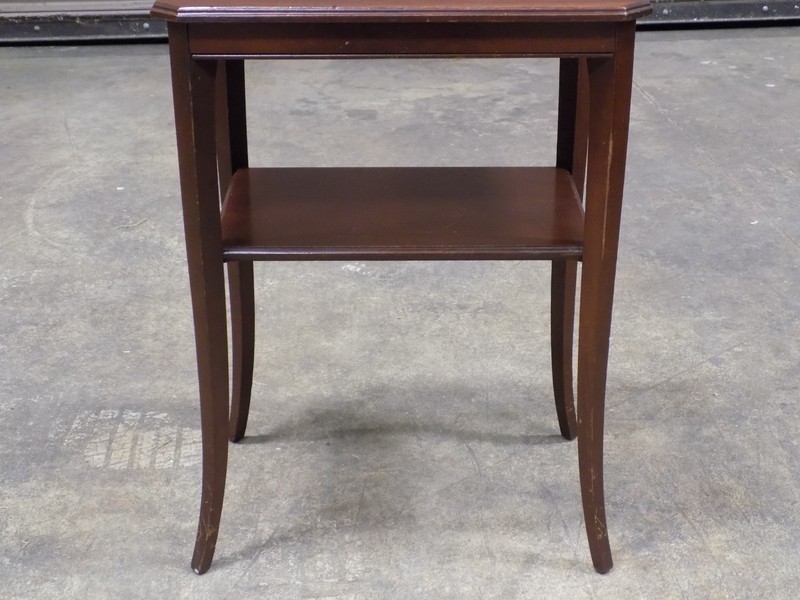 Vintage Mid Century Mersman Solid Mahogany Side Table Tier Shelf MCM 1950s gallery