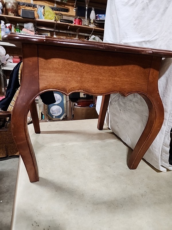 ANTIQUE FRENCH PROVENCIAL CARVED SIDE/END TABLE OLD CURVED LEGS VTG SOLID WOOD gallery