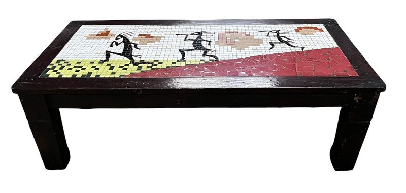 Antique Kokopelli Southwestern Native American Mosaic Tile Coffee Table gallery