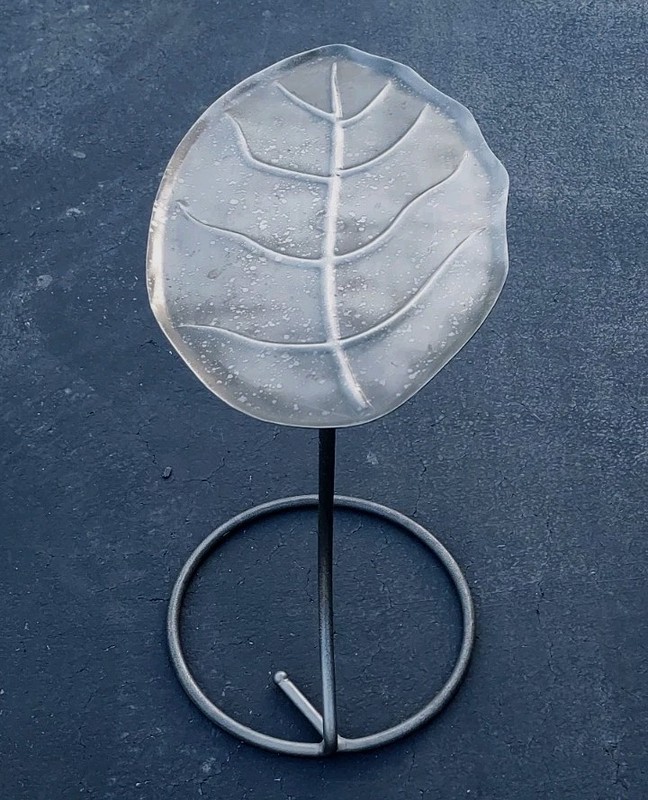 Salterini Style Iron Lily Pad Leaf Side Table Vintage Pier 1 Imports gallery