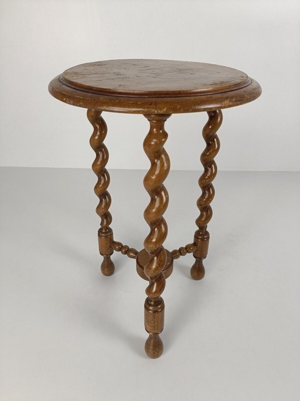 Barley Twist Wooden Side Wine Table Two tier Pedestal Plant Bonsai Stand Barn gallery