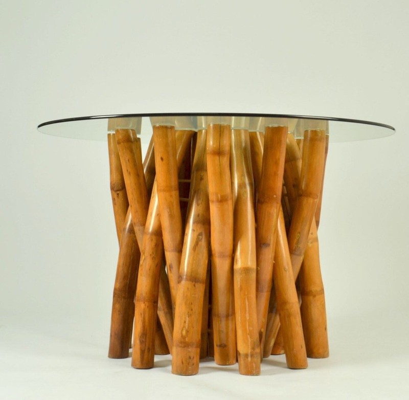 Vintage Design Sculptural 1950’s bamboo dining table