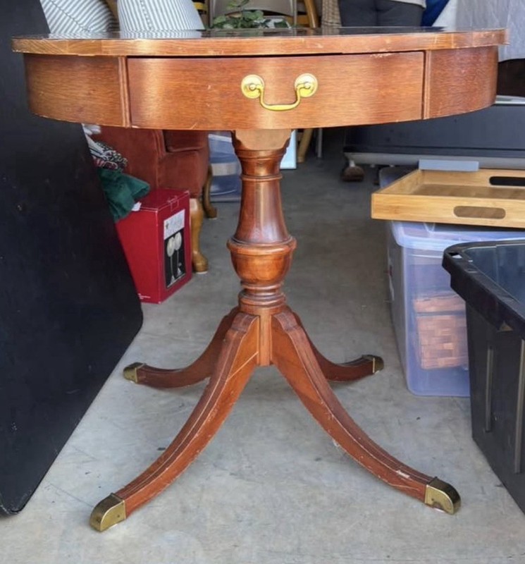 Mid Century Drum Table, Federal Style