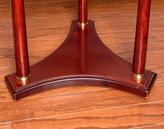 Vintage Green Marble Top Table with Mahogany Pedestal Base | Accent Table gallery
