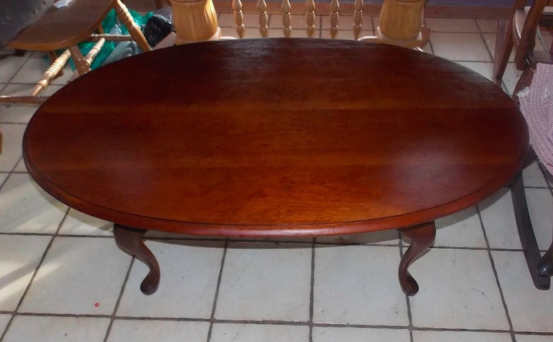 Mid Century Oval Cherry Coffee Table (CT-249)