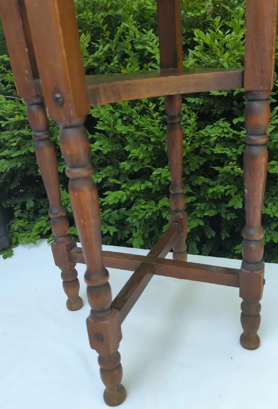 ANTIQUE TURNED Side Table SOLID WOOD SMOKING TELEPHONE STAND VINTAGE WOW gallery