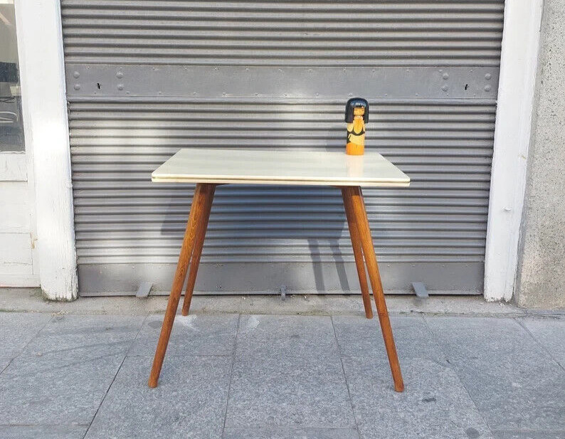 Mid-century Formica Top Side-table | Tall