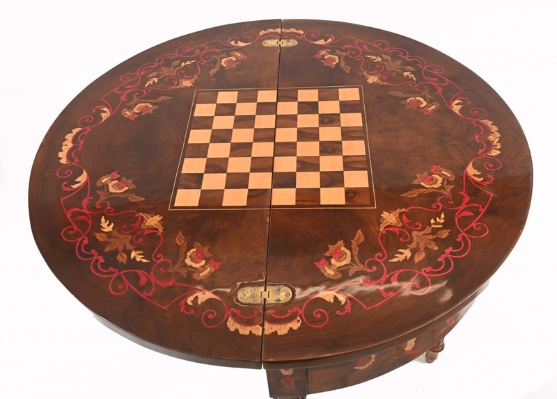 French Empire Card Chess Table Demi Console Games Tables gallery