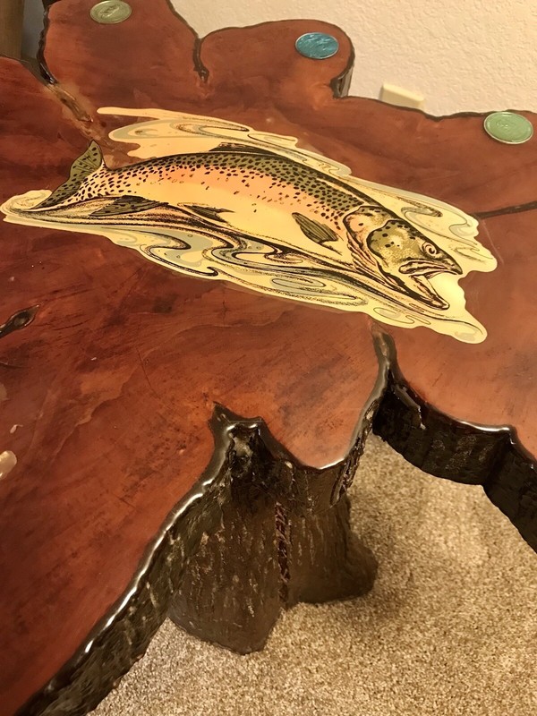 Vintage Cypress Table, handmade wood table, sportsman, man cave, unique gallery