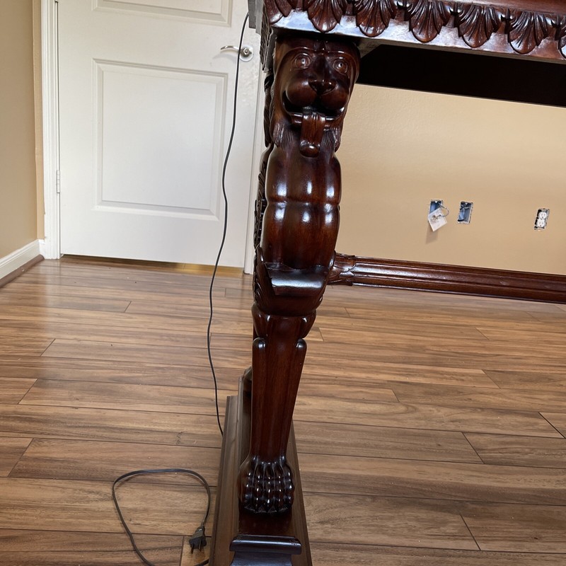 Hand-carved solid mahogany antique Toscano Desk/Table gallery
