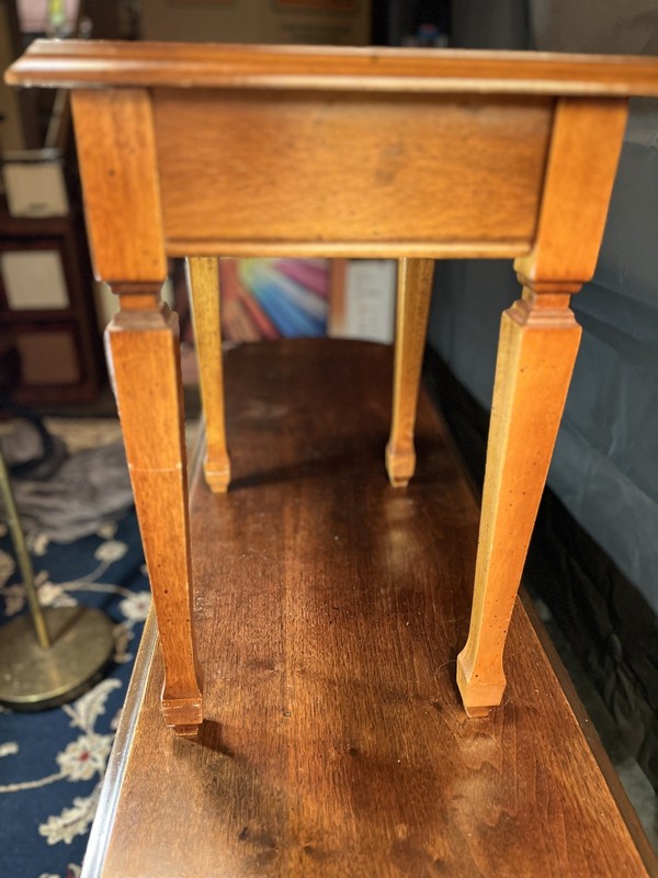Vintage Solid Cherry Side Table w/ elt-Lined Drawer | Colonial Revival c.1935–45 gallery