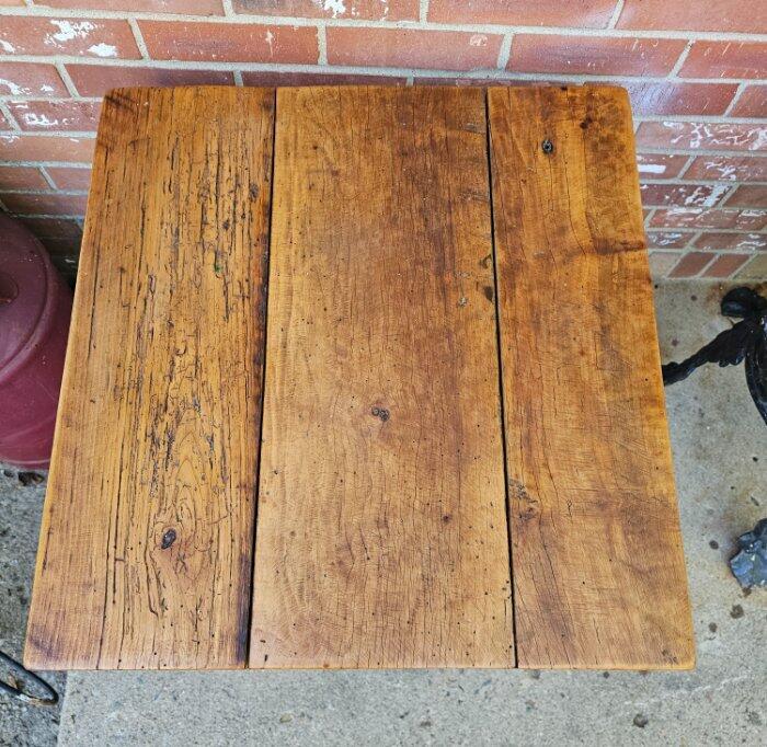 Vintage Heavy Butcher Block Wood Plant Fern Stand Side Table Handmade gallery